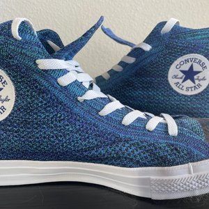 Chuck Taylor All Star Converse Hi Tops – Indigo Blue Textile Knit Canvas, US 11